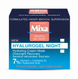 Нічна крем-маска для обличчя Mixa Hydrating Hyalurogel, догляд для збезводненої чутливої ​​шкіри, 50 мл - Pampik - 2