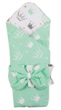 Конверт-одеяло BetiS Королевский сон, поплин, 85х85 см, мятный с белым (27681301) - Pampik