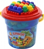 Конструктор в ведерке Polesie Юниор Макси, 57 элементов, красный (1853) - Pampik