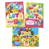 Лото Kidsori 3 в 1 Весела Абетка українська, Фруктовий рахунок і Зоо-алфавіт англійський (OLS-19-504) - Pampik