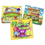 Набір настільних ігор Kidsori 3 в 1 Монстрополія, Щаслива ферма і Парк Чудес (OLS-19-554) - Pampik