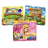 Набір настільних ігор Kidsori 3 в 1 Світське життя, Щаслива ферма і Парк Чудес (OLS-19-555) - Pampik