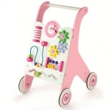 Розвиваючий центр на колесах Viga Toys, світло-рожевий з білим (50178) - Pampik