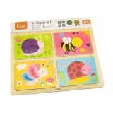 Пазл Viga Toys 4 в 1 Насекомые (50189) - Pampik - 2