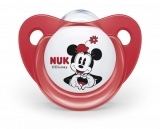 Ортодонтическая силиконовая пустышка Nuk Trendline Disney Mickey, 0-6 мес., красный с белым (10729723/2) - Pampik
