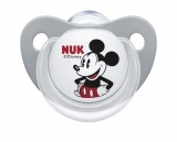 Ортодонтическая силиконовая пустышка Nuk Trendline Disney Mickey, 0-6 мес., серый с белым (10729723/1) - Pampik
