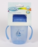 Поїльник-непроливайка Lindo, з ручками, 6+ міс., 210 мл, блакитний (Li 709 гол) - Pampik - 4