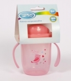 Поїльник-непроливайка Lindo, з ручками, 6+ міс., 210 мл, рожевий (Li 709 троянд) - Pampik - 3
