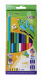 Олівці кольорові ZiBi Double Kids Line, 12 шт., 24 кольору (ZB.2463) - Pampik