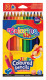 Олівці кольорові Colorino Jumbo, тригранні, з точила, в пластиковому контейнері, 12 кольорів (15530PTR/1) - Pampik