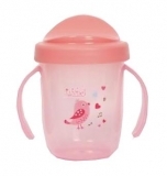 Поїльник-непроливайка Lindo, з ручками, 6+ міс., 210 мл, рожевий (Li 709 троянд) - Pampik