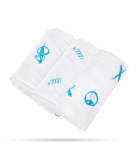Набор пеленок Matchistick Monkey, из 100% органического хлопка Muslin, 70х70 см, голубой, 3 шт. (MM-LOCM-002) - Pampik - 3