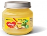 Фруктове пюре Milupa Абрикос, банан і яблуко, 100 г - Pampik