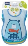 Слюнявчик Chicco Weaning Bib, 3 шт., голубой (16301.20) - Pampik - 2