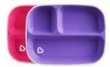 Набір тарілок Munchkin Splash Divided Plates, 2 шт., Рожевий з фіолетовим (46727.02) - Pampik