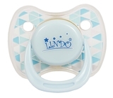 Пустушка латексна Lindo Глибока ніч, кругла, з ковпачком, 6-12 міс., світло-блакитний (Pk009/6-12б) - Pampik