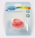 Пустушка силіконова Lindo Малютка, кругла, 6-12 міс., корал (Pk075/6-12 р) - Pampik - 3
