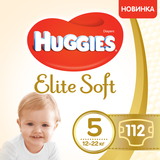 Підгузки на липучках Huggies Elite Soft 5 (12-22 кг), 112 шт. (2 уп. по 56 шт.) - Pampik
