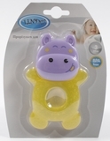 Прорізувач для зубів Lindo Бегемотик, латексний, жовтий з бузковим (РК 069 жел) - Pampik - 2