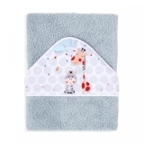 Рушник з капюшоном Interbaby Jungle, 100х100 см, сірий (8000589) - Pampik - 4