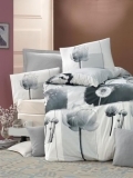 Комплект постельного белья LightHouse Ranforce Florence, ранфорс, 220х160 см, белый с серым (34793_1,5) - Pampik