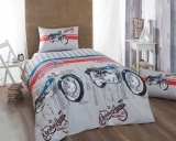 Комплект постельного белья LightHouse Ranforce Drive, ранфорс, 220х160 см, белый с серым (6830_1.5LH) - Pampik