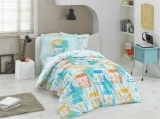 Комплект постельного белья Hobby Poplin Renata, поплин, 220х160 см, бирюзовый (30623_1,5) - Pampik