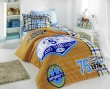 Комплект постельного белья Hobby Poplin College, поплин, 220х160 см, оранжевый (30784_1,5) - Pampik