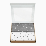 Багаторазова пелюшка Cosas зорепад, бязь, 100х80 см, білий з сірим, 2 шт. - Pampik - 2