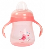Поїльник-непроливайка Lindo, з ручками і силіконовим носиком, 6+ міс., 250 мл, рожевий (LI 711 пик) - Pampik