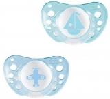 Силіконова пустушка Chicco Physio Аіг, 0-6 місяців, блакитний, 2 шт. (75030.21.00.00) - Pampik