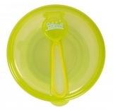 Тарілка на присоску Lindo, з кришкою і ложкою, зелений (PK 037 зел) - Pampik - 2