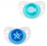 Силіконова пустушка Chicco Physio Аіг, 6-16 місяців, блакитний, 2 шт. (75032.21.00.00) - Pampik