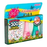 Лак для ногтей BoPo Цветочный сад, розовый и бирюзовый + 300 стикеров для ногтей (WT8176529-2) - Pampik - 2