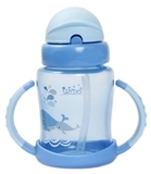 Поїльник-непроливайка Lindo Premium, з силіконовою соломинкою, 9+ міс., 240 мл, блакитний (А 40 блак) - Pampik