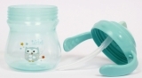 Поїльник-непроливайка Lindo з ручками і силіконовою трубочкою, 6+ міс., 250 мл, бірюзовий (Lі 708 зелений) - Pampik - 3