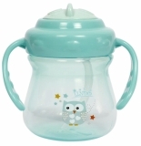 Поїльник-непроливайка Lindo з ручками і силіконовою трубочкою, 6+ міс., 250 мл, бірюзовий (Lі 708 зелений) - Pampik