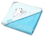Рушник з капюшоном BabyOno Ведмедик, 100х100 см, блакитний (346/02) - Pampik