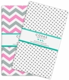 Набір простирадл на резинці Cosas, бязь, 120х60х10 см, білий з рожевим, 2 шт. - Pampik