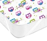 Наматрацник-поверхня Cosas Сови, непромокальний, 120х70 см, білий з фіолетовим - Pampik - 3