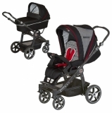 Універсальна коляска 2 в 1 Hartan Racer GT, чорний з червоним (259040821) - Pampik