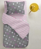 Набор простыней Cosas, бязь, 240х155 см, белый с розовым, 2 шт. - Pampik - 4