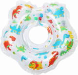 Круг для купания с погремушкой KinderenOK Динозавр, белый (204238) - Pampik