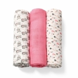 Многоразовая пеленка BabyOno, бамбуковое волокно, 70х70 см, розовый с белым, 3 шт. (397/01) - Pampik