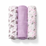 Многоразовая пеленка BabyOno, бамбуковое волокно, 70х70 см, фиолетовый с белым, 3 шт. (397/03) - Pampik