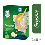 Молочна каша Gerber Organic Пшенично-вівсяна з бананом, 240 г - Pampik