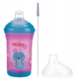 Поильник-непроливайка Nuby No Spil с силиконовым носиком, 300 мл, розовый (10348pnk) - Pampik - 2