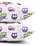 Набір наволочок Cosas Сови, бязь, 60х40 см, білий з фіолетовим, 2 шт. - Pampik - 3