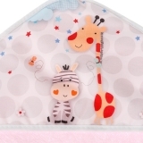 Рушник з капюшоном Interbaby Jungle, 100х100 см, рожевий (8000586) - Pampik - 3