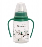 Пляшка для годування Курносики, з 2 сосками, з ручками, від 0 міс., 125 мл, зелений (7009 зел) - Pampik